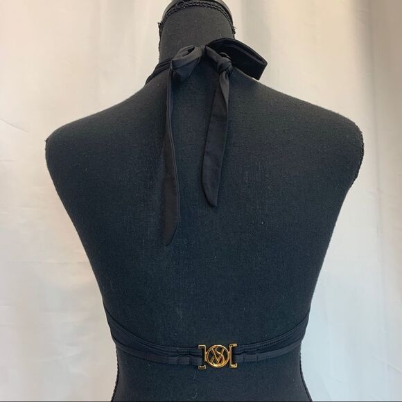Victoria’s Secret Bombshell black bikini top Sz S ruched gold hardware🇨🇦 - Picture 3 of 8